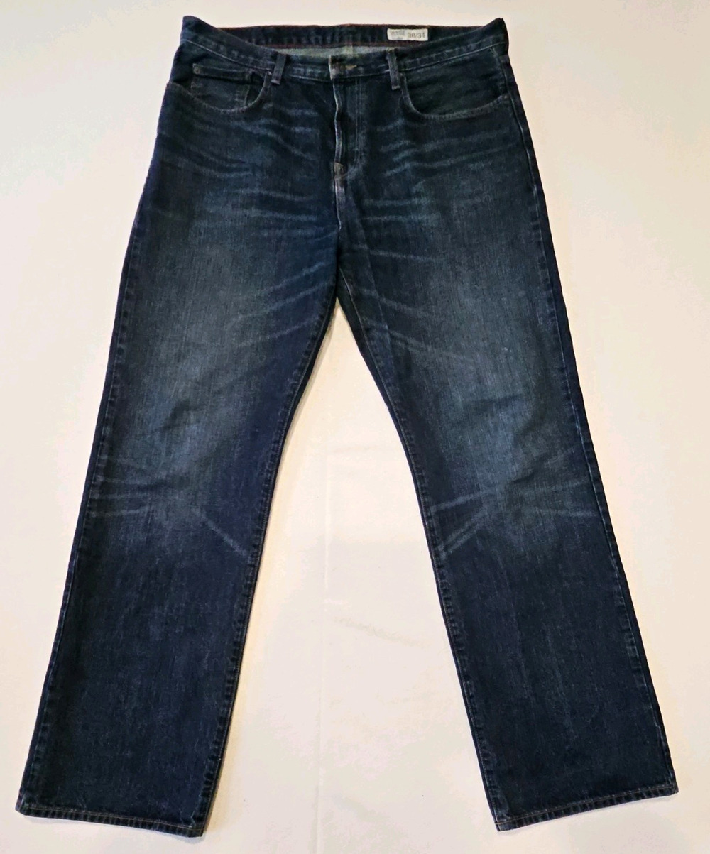 Cremieux Men’s Premium Denim Relaxed Fit Straight Leg Blue Medium Wash 38x34